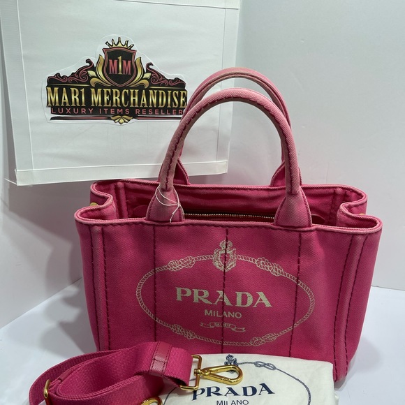Prada Canapa  bag in Pink with strap, preloved. - Picture 7 of 9